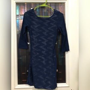 Blue bodycon mesh dress